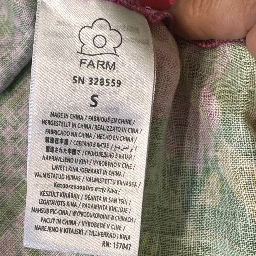 Farm Rio NWT SZ Sm Ana Tie Front Pink Floral Linen Blend Kaftan Midi Dress - Picture 14 of 16